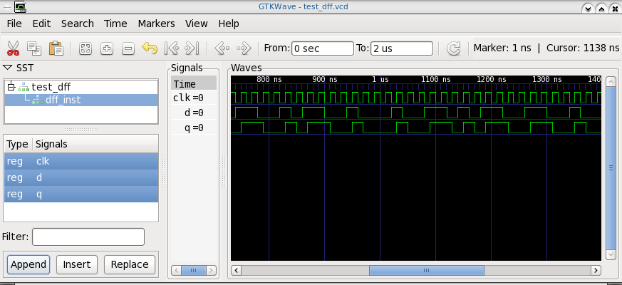 python-myhdl generated .vcd file for d flip-flop